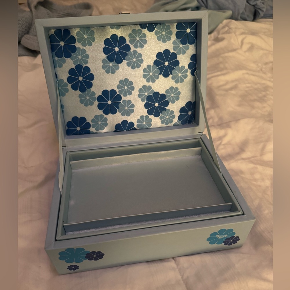 Roxy Jewelry Box with Blue Accents Retro
